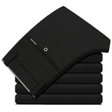 2019 Suit Pants Fashion Elegant Mens Dress Pants Solid Color Straight Long Trousers Men's Slim Fit Formal Trousers Black - ENSEIGNE DENIS