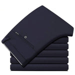 2019 Suit Pants Fashion Elegant Mens Dress Pants Solid Color Straight Long Trousers Men's Slim Fit Formal Trousers Black - ENSEIGNE DENIS