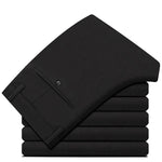 2019 Suit Pants Fashion Elegant Mens Dress Pants Solid Color Straight Long Trousers Men's Slim Fit Formal Trousers Black - ENSEIGNE DENIS