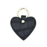 New Design Free Customed Initials Letters Crocodile Pattern Or Saffiano Leather Round Key Chain Key Ring Key Wallet