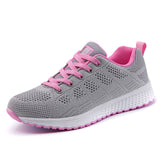 Women Casual Shoes Fashion Breathable Walking Mesh Lace Up Flat Shoes Sneakers Women 2019 Tenis Feminino White Vulcanized Shoes - ENSEIGNE DENIS