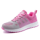 Women Casual Shoes Fashion Breathable Walking Mesh Lace Up Flat Shoes Sneakers Women 2019 Tenis Feminino White Vulcanized Shoes - ENSEIGNE DENIS
