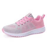 Women Casual Shoes Fashion Breathable Walking Mesh Lace Up Flat Shoes Sneakers Women 2019 Tenis Feminino White Vulcanized Shoes - ENSEIGNE DENIS