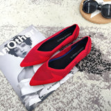 Color Casual Women Soft Shoes Breathable Knit Pointed Shoes Women's Flat Shoes Ballet Single Shoes Comfortable Pregnant Shoes - ENSEIGNE DENIS