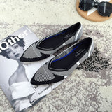 Color Casual Women Soft Shoes Breathable Knit Pointed Shoes Women's Flat Shoes Ballet Single Shoes Comfortable Pregnant Shoes - ENSEIGNE DENIS