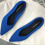 Color Casual Women Soft Shoes Breathable Knit Pointed Shoes Women's Flat Shoes Ballet Single Shoes Comfortable Pregnant Shoes - ENSEIGNE DENIS