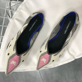 Color Casual Women Soft Shoes Breathable Knit Pointed Shoes Women's Flat Shoes Ballet Single Shoes Comfortable Pregnant Shoes - ENSEIGNE DENIS