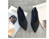 Color Casual Women Soft Shoes Breathable Knit Pointed Shoes Women's Flat Shoes Ballet Single Shoes Comfortable Pregnant Shoes - ENSEIGNE DENIS