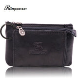 Cheapest Genuine Leather Women Female Wallets Coin Purse Men Small Zipper Money Bags Lady Pouch Card Holder With Key Ring - ENSEIGNE DENIS