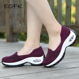 EOFK Women Sneakers Slip-On Spring Summer Cushioning Sports Shoes for Female Wine Red Comfortable Women's Loafers Flats - ENSEIGNE DENIS