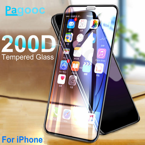 200D Curved Protective Tempered Glass For iPhone X XS 11 Pro Xs Max XR Glass Screen Protector on iPhone 7 8 6 6S Plus Glass Film - ENSEIGNE DENIS