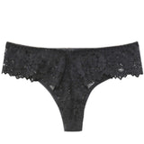 TERMEZY Women Sexy Lace Lingerie Temptation Low-waist Panties Embroidery Thong Transparent Hollow out Underwear Female G String