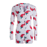 Sexy Women Bodysuit Long Sleeve Deep V Neck Bodycon Stretch Leotard Crop Top Button Short Romper Pajamas Women Jumpsuit Overalls - ENSEIGNE DENIS