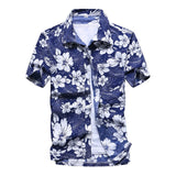 2019 Fashion Mens Short Sleeve Hawaiian Shirt Fast drying Plus Size Asian Size M-5XL Summer Casual Floral Beach Shirts For Men - ENSEIGNE DENIS