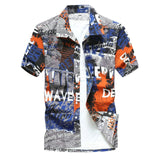 2019 Fashion Mens Short Sleeve Hawaiian Shirt Fast drying Plus Size Asian Size M-5XL Summer Casual Floral Beach Shirts For Men - ENSEIGNE DENIS