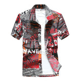 2019 Fashion Mens Short Sleeve Hawaiian Shirt Fast drying Plus Size Asian Size M-5XL Summer Casual Floral Beach Shirts For Men - ENSEIGNE DENIS