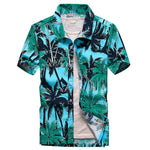 Palm Tree Printed Hawaiian Beach Shirt for Men 2019 Summer Short Sleeve 5XL Aloha Shirts Mens Holiday Vacation Clothing Chemise - ENSEIGNE DENIS