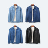 Jeans Shirts Men 4 Color Big Size Cotton Long Sleeve Button Front Pocket Casual Streetwear  Slim Fit Work Dress Spring Autumn - ENSEIGNE DENIS