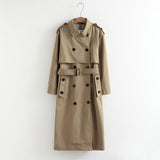 Vee Top women casual solid color double breasted outwear fashion sashes office coat chic epaulet design long trench 902229 - ENSEIGNE DENIS