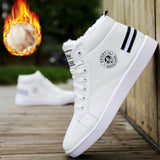 Casual Sneakers High Top Shoes Men White Sport Shoes 2020 New Arrival Ankle Boots Leather Sneakers Male Shoes - ENSEIGNE DENIS