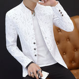 HO 2020 Men 's casual collar collar blazers youth handsome trend Slim print blazers   5XL   6XL - ENSEIGNE DENIS