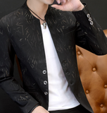 HO 2020 Men 's casual collar collar blazers youth handsome trend Slim print blazers   5XL   6XL - ENSEIGNE DENIS