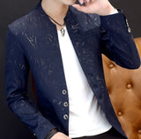 HO 2020 Men 's casual collar collar blazers youth handsome trend Slim print blazers   5XL   6XL - ENSEIGNE DENIS