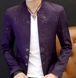 HO 2020 Men 's casual collar collar blazers youth handsome trend Slim print blazers   5XL   6XL - ENSEIGNE DENIS
