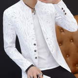 HO 2020 Men 's casual collar collar blazers youth handsome trend Slim print blazers   5XL   6XL - ENSEIGNE DENIS