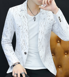 HO 2020 Men 's casual collar collar blazers youth handsome trend Slim print blazers   5XL   6XL - ENSEIGNE DENIS