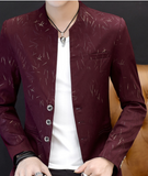 HO 2020 Men 's casual collar collar blazers youth handsome trend Slim print blazers   5XL   6XL - ENSEIGNE DENIS