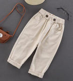 Autumn Spring Baby Boys Jeans Pants Kids Clothes Cotton Casual Children Trousers Denim Boys Clothes 2-6Year Blue and beige - ENSEIGNE DENIS