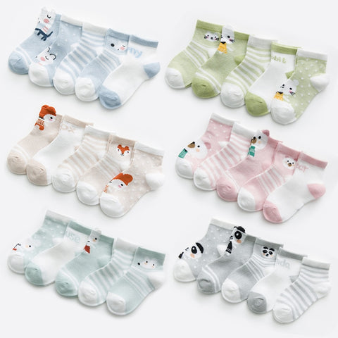 5Pairs/lot 0-2Y Infant Baby Socks Baby Socks for Girls Cotton Mesh Cute Newborn Boy Toddler Socks Baby Clothes Accessories - ENSEIGNE DENIS
