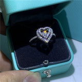 925 Sterling silver fashion Female Ring 3ct AAAAA cz Promise Wedding Band Rings for Women Bridal Finger Party Jewelry Gift - ENSEIGNE DENIS