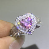 925 Sterling silver fashion Female Ring 3ct AAAAA cz Promise Wedding Band Rings for Women Bridal Finger Party Jewelry Gift - ENSEIGNE DENIS
