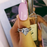 925 Sterling silver fashion Female Ring 3ct AAAAA cz Promise Wedding Band Rings for Women Bridal Finger Party Jewelry Gift - ENSEIGNE DENIS