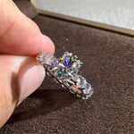 925 Sterling silver fashion Female Ring 3ct AAAAA cz Promise Wedding Band Rings for Women Bridal Finger Party Jewelry Gift - ENSEIGNE DENIS