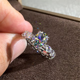 925 Sterling silver fashion Female Ring 3ct AAAAA cz Promise Wedding Band Rings for Women Bridal Finger Party Jewelry Gift - ENSEIGNE DENIS