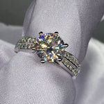 925 Sterling silver fashion Female Ring 3ct AAAAA cz Promise Wedding Band Rings for Women Bridal Finger Party Jewelry Gift - ENSEIGNE DENIS