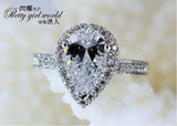 925 Sterling silver fashion Female Ring 3ct AAAAA cz Promise Wedding Band Rings for Women Bridal Finger Party Jewelry Gift - ENSEIGNE DENIS