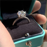 925 Sterling silver fashion Female Ring 3ct AAAAA cz Promise Wedding Band Rings for Women Bridal Finger Party Jewelry Gift - ENSEIGNE DENIS