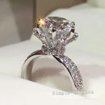 925 Sterling silver fashion Female Ring 3ct AAAAA cz Promise Wedding Band Rings for Women Bridal Finger Party Jewelry Gift - ENSEIGNE DENIS