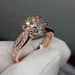 925 Sterling silver fashion Female Ring 3ct AAAAA cz Promise Wedding Band Rings for Women Bridal Finger Party Jewelry Gift - ENSEIGNE DENIS