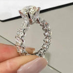 925 Sterling silver fashion Female Ring 3ct AAAAA cz Promise Wedding Band Rings for Women Bridal Finger Party Jewelry Gift - ENSEIGNE DENIS
