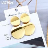 New Korean Acrylic Earrings For Women Statement Vintage Geometric Gold Dangle Drop Earrings 2019 Female Wedding Fashion Jewelry - ENSEIGNE DENIS