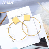 New Korean Acrylic Earrings For Women Statement Vintage Geometric Gold Dangle Drop Earrings 2019 Female Wedding Fashion Jewelry - ENSEIGNE DENIS