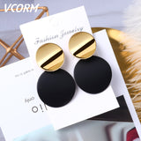 New Korean Acrylic Earrings For Women Statement Vintage Geometric Gold Dangle Drop Earrings 2019 Female Wedding Fashion Jewelry - ENSEIGNE DENIS