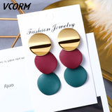 New Korean Acrylic Earrings For Women Statement Vintage Geometric Gold Dangle Drop Earrings 2019 Female Wedding Fashion Jewelry - ENSEIGNE DENIS