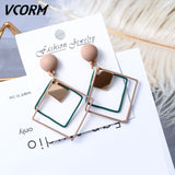 New Korean Acrylic Earrings For Women Statement Vintage Geometric Gold Dangle Drop Earrings 2019 Female Wedding Fashion Jewelry - ENSEIGNE DENIS