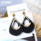 New Korean Acrylic Earrings For Women Statement Vintage Geometric Gold Dangle Drop Earrings 2019 Female Wedding Fashion Jewelry - ENSEIGNE DENIS
